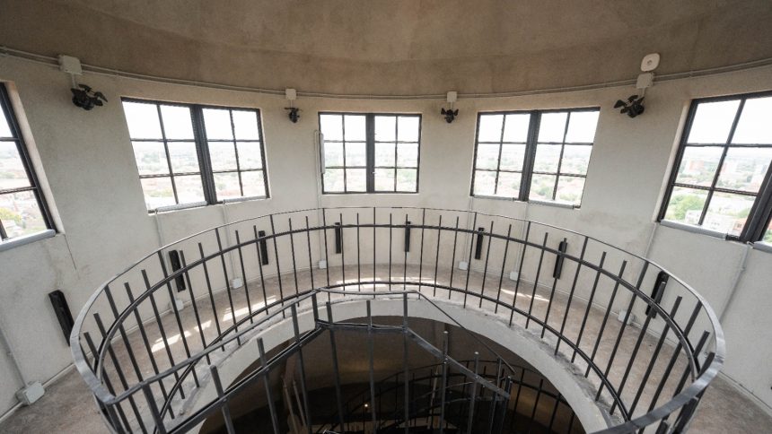 Turnul de Apă din cartierul Iosefin, Timișoara, complet restaurat și pregătit pentru deschiderea oficială ca centru cultural.