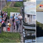 Călătorie pe apă spre Serbia: Aproape 140 de pasageri au plecat din Timișoara la bordul celor trei vaporetto STPT pe traseul Bega – Novi Itebej.