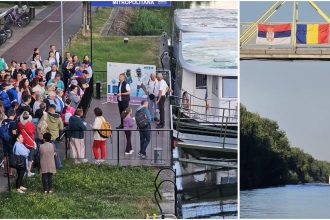 Călătorie pe apă spre Serbia: Aproape 140 de pasageri au plecat din Timișoara la bordul celor trei vaporetto STPT pe traseul Bega – Novi Itebej.