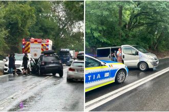 Accident cu 15 persoane implicate la limita dintre Timiș și Hunedoara
