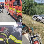 Două persoane au rămas încarcerate, iar trei victime au fost transportate la spital după impactul dintre două mașini.