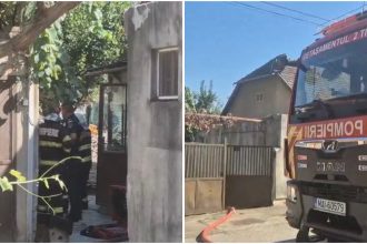 Pompierii intervin la un incendiu izbucnit într-o casă de pe strada Talăngii din Timișoara, după ce o canapea a luat foc