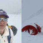 Alpinistul roman Horia Colibasanu in timpul expeditiei pe muntele Gasherbrum II, pregatindu-se pentru ascensiunea finala