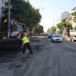 Șantier de asfaltare pe Calea Buziașului și Calea Martirilor din Timișoara