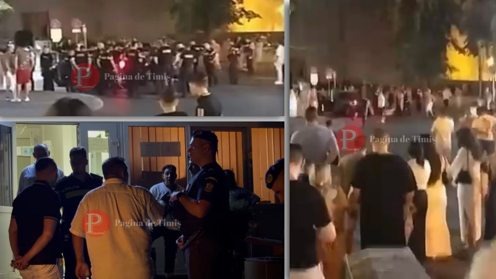 Scandal și bătaie în centrul Timișoarei, în fața Operei, cu polițiști și jandarmi mobilizați
