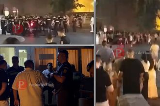 Scandal și bătaie în centrul Timișoarei, în fața Operei, cu polițiști și jandarmi mobilizați