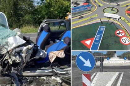 Intersecția de pe DN6 la intrarea în Lugoj, cunoscută drept „intersecția morții”, mai aproape de reamenajare