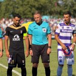 Echipa de fotbal Poli Timisoara inaintea debutului in noul sezon de Liga a 2-a pe Stadionul Electrica