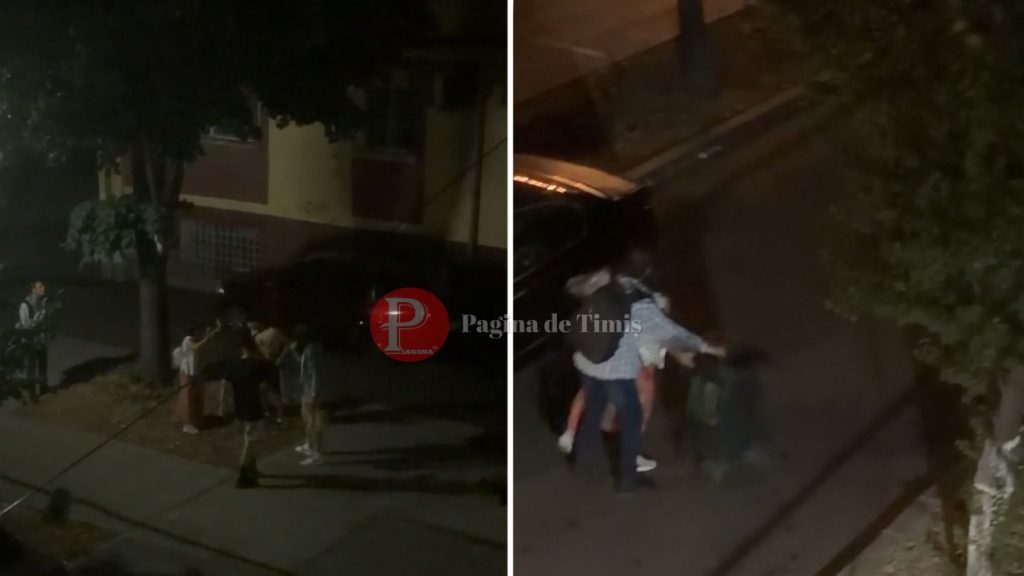 Un scandal monstru între un cuplu și un grup de tineri a fost filmat de locatari și a ajuns în atenția poliției.