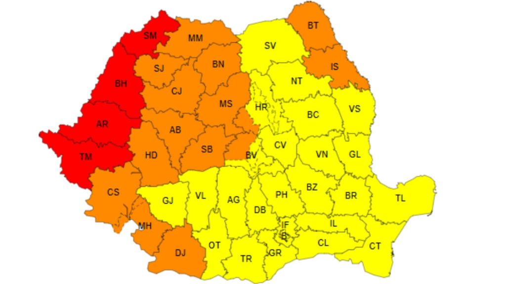 Avertisment de cod roșu de caniculă cu temperaturi de până la 41 de grade în județul Timiș.