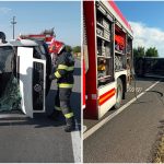 O autoutilitară s-a răsturnat la Strei, iar șoferul a fost transportat la spital