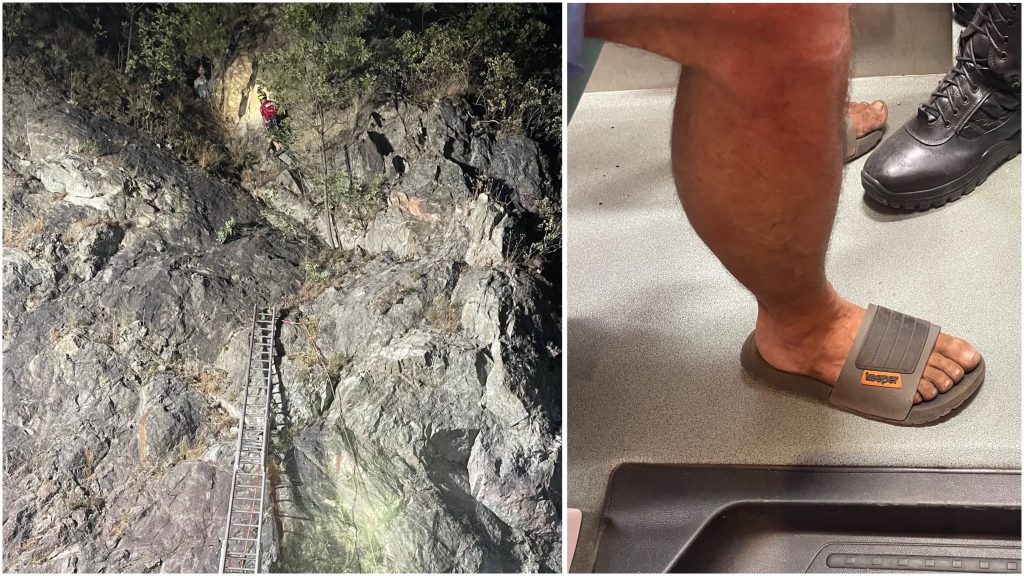 Teribilism în Caraș: În șlapi pe stâncă, salvat de Salvamont