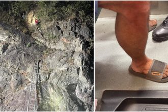 Teribilism în Caraș: În șlapi pe stâncă, salvat de Salvamont