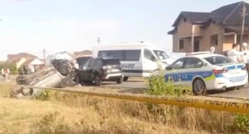 Accident mortal la Chevereșu Mare, lângă Timișoara, cu un mort și doi răniți