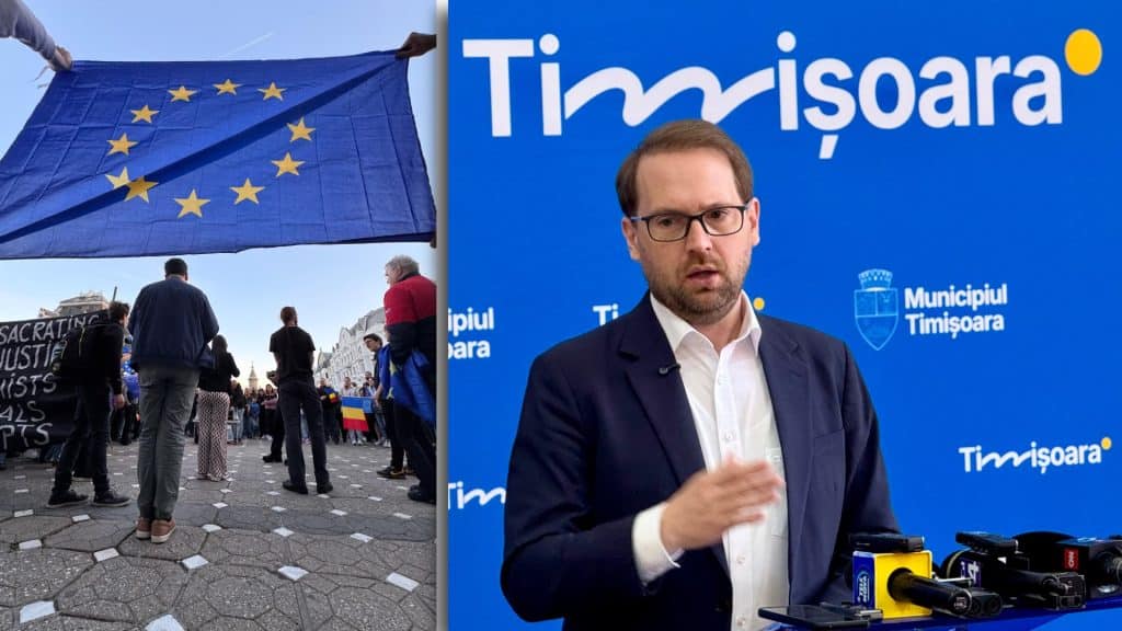 Tensiuni la protestul din Timișoara după decizia CCR privind situația lui Dominic Fritz, organizatorii cer intervenția Jandarmeriei