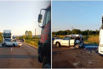 Accident grav pe DN6 între Jupa și Constantin Daicoviciu: Un minor în stare de inconștiență și doi adulți au fost transportați la spital în urma impactului