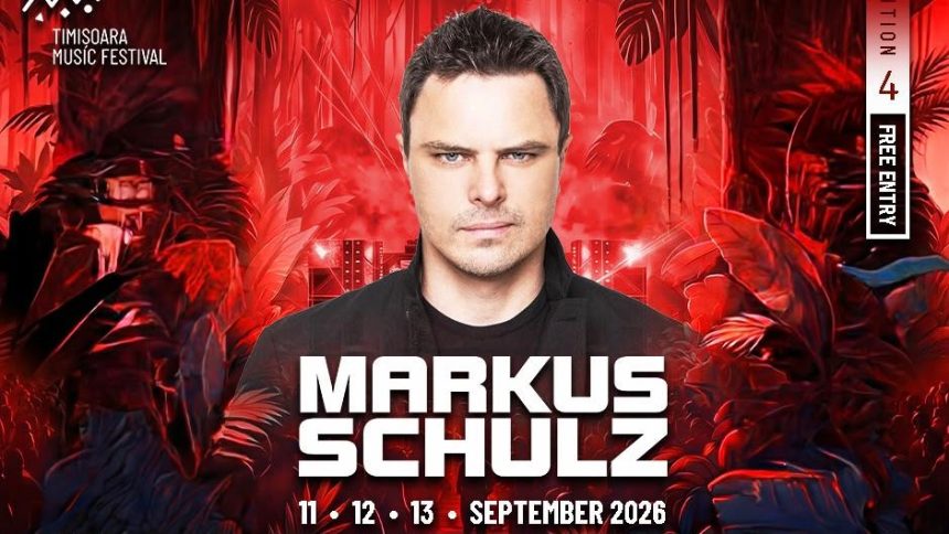 Markus Schulz va concerta în Parcul Rozelor, unde intrarea generală va fi gratuită.