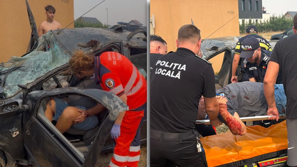 Accident teribil la Moșnița Nouă: Șofer rămas încarcerat