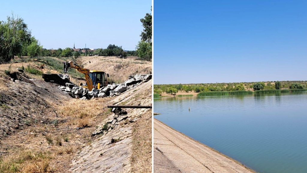 Lucrari de reparatii si refacere a canalului de evacuare la acumularea Topolovat din judetul Timis