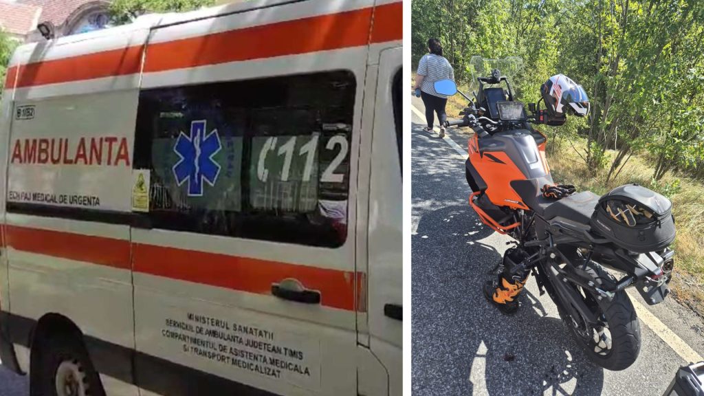 Echipaje de intervenție între Burjuc și Zam, în urma unui accident violent între o mașină și trei motociclete