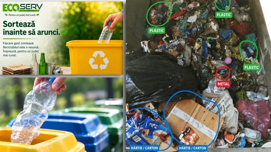 Sortarea corectă a deșeurilor reciclabile în județul Timiș