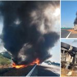 Explozie și incendiu pe A1 lângă Lugoj: TIR în flăcări
