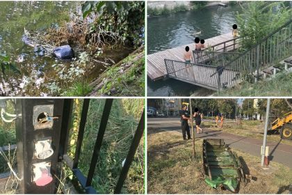 Scăldat și gunoaie în Bega: Amenzi uriașe date de Poliția Locală Timișoara