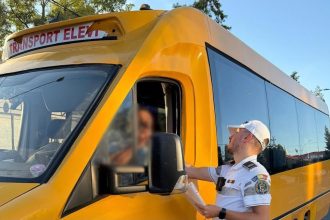 Șofer de microbuz școlar din Timiș, prins băut la volan în prima zi de școală