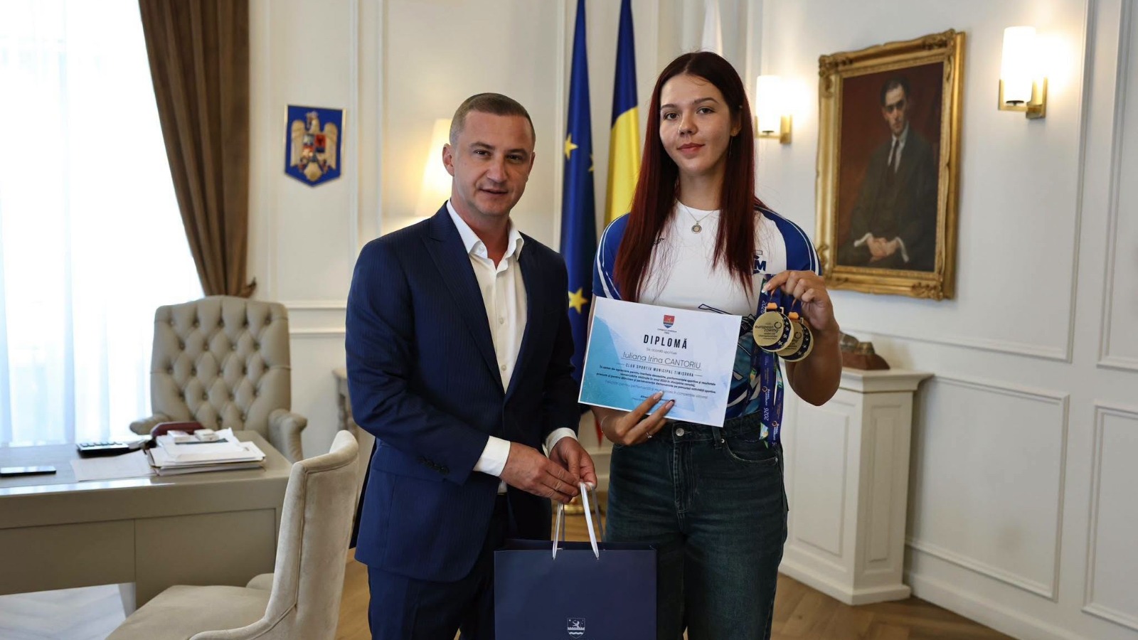 Canotorii de top din Timișoara, primiți la Consiliul Județean