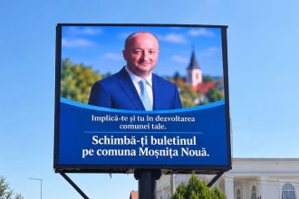 Gerald Simonis, mesaj pe panouri pentru locuitorii din Moșnița Nouă
