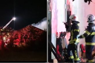 Incendiu violent lângă Șag: Casă distrusă 80% și doi oameni la spital