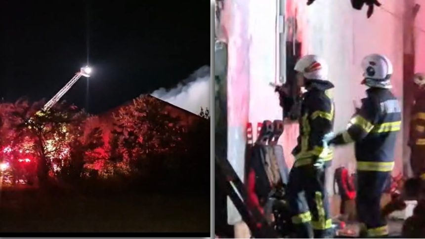 Incendiu violent lângă Șag: Casă distrusă 80% și doi oameni la spital
