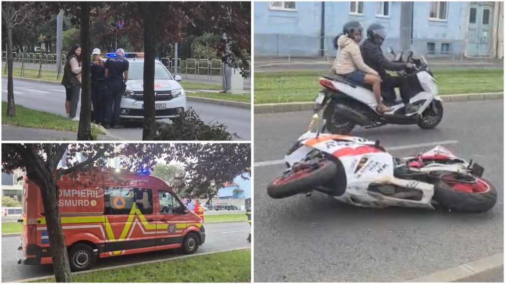 Accident pe bulevardul Cetății din Timișoara: Motociclist preluat de SMURD
