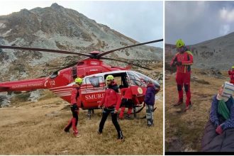 Turistă din Germania, evacuată cu elicopterul SMURD din Masivul Retezat