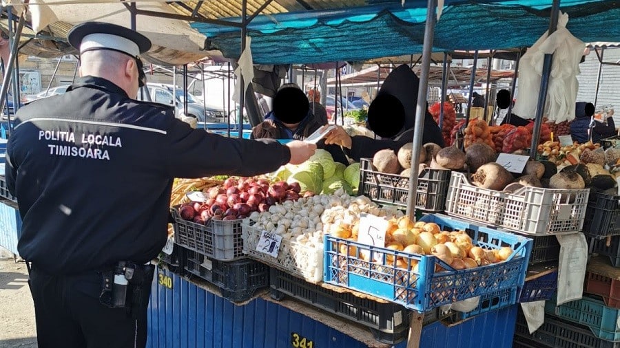 Amenzi de aproape 330.000 de lei pentru falșii producători din piețele din Timișoara