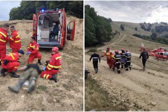 Motociclist grav rănit în Hunedoara, preluat de elicopterul SMURD