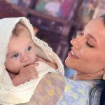 Emanuela Băluș alături de familie la creștinarea fiului său, Serafim, în Călan