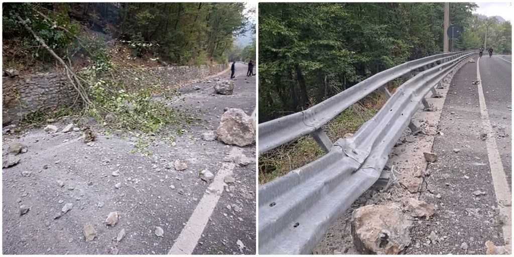 Trafic oprit pe DN 67D: Stânci și copaci pe șosea spre Băile Herculane