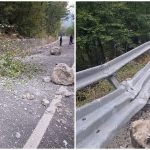 Trafic oprit pe DN 67D: Stânci și copaci pe șosea spre Băile Herculane