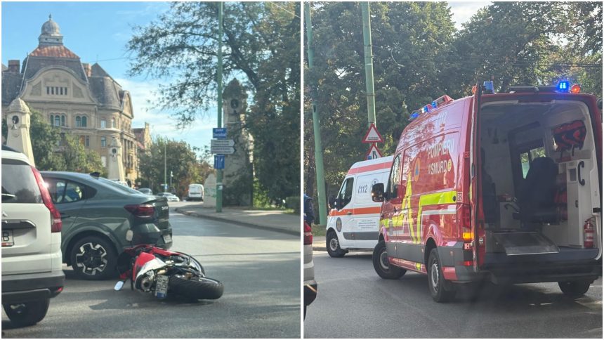 Motociclist rănit într-un accident lângă Podul Decebal