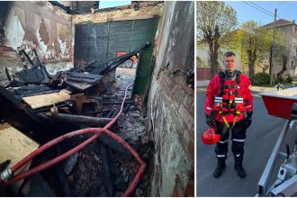 Incendiu devastator la Honorici: Femeie salvată din flăcări de un pompier aflat în concediu