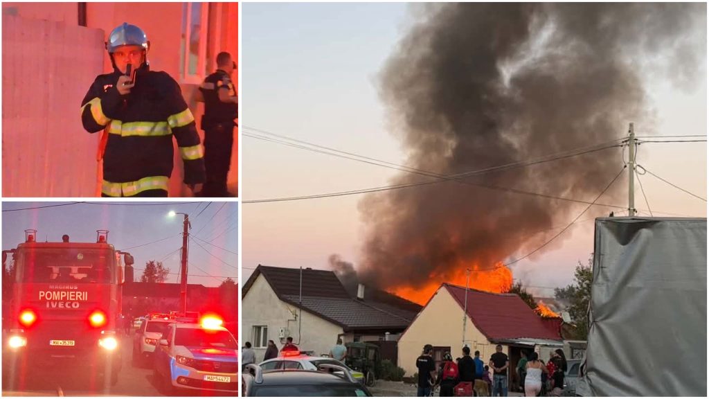 Incendiu violent la Arad: Două case și trei magazii au fost mistuite de flăcări
