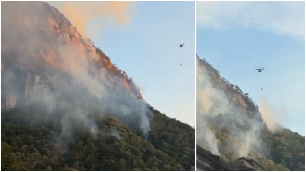 Incendiu uriaș în Caraș-Severin: Elicoptere Black Hawk în Domogled