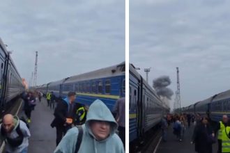 Locomotiva unui tren de pasageri de pe ruta Kiev-Varșovia lovită de o dronă rusă în regiunea Volînia, aproape de granița cu Polonia