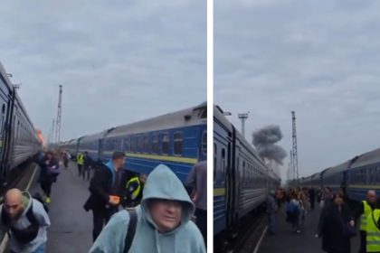 Locomotiva unui tren de pasageri de pe ruta Kiev-Varșovia lovită de o dronă rusă în regiunea Volînia, aproape de granița cu Polonia