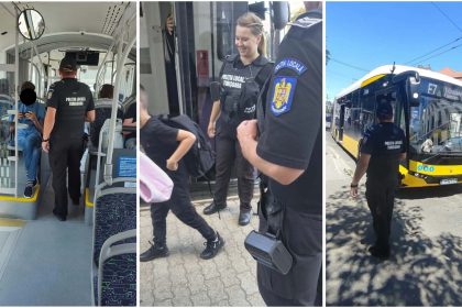 Razie a polițiștilor locali în autobuzele și tramvaiele din Timișoara