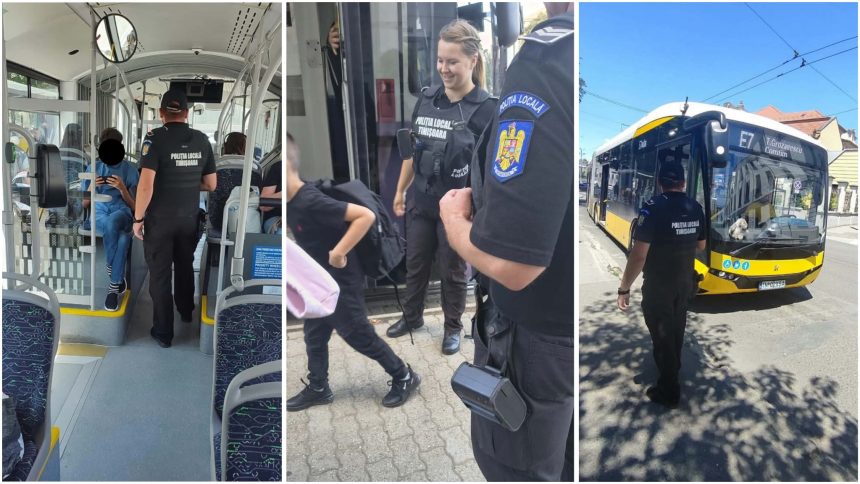 Razie a polițiștilor locali în autobuzele și tramvaiele din Timișoara