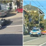Motociclist lovit de o șoferiță pe strada Ciprian Porumbescu din Timișoara