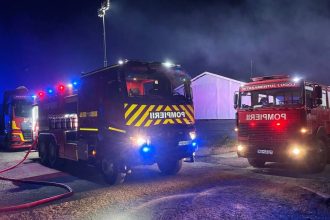 Incendiu puternic la o hală de prelucrare a lemnului din Victor Vlad Delamarina, în Timiș