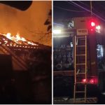 Incendiu puternic la o casă din Șteia, Hunedoara, unde flăcările amenințau alte două locuințe